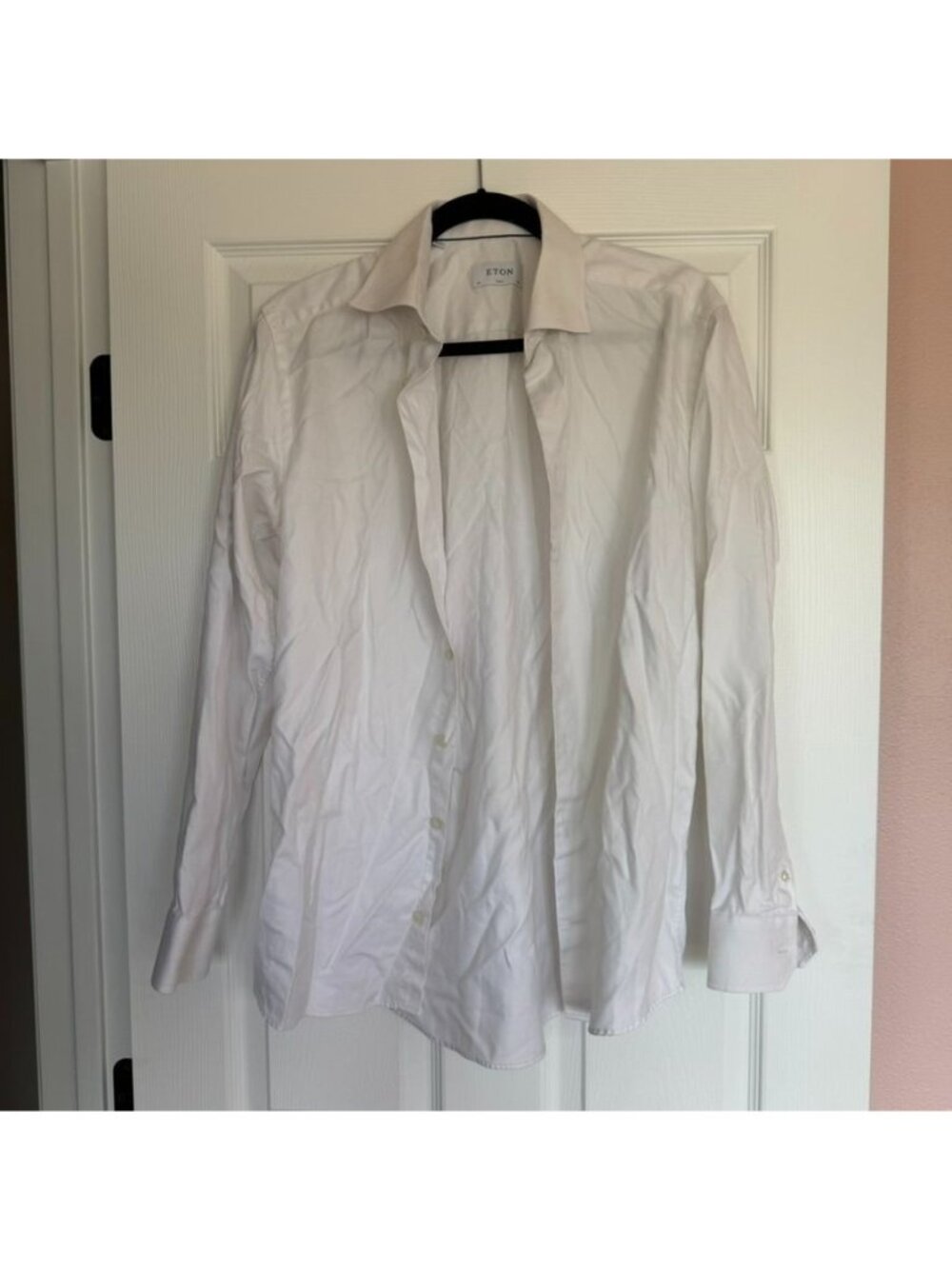 ETON Mens Cotton Slim Fit White Button Down Dress Shirt Size Large 16 1/2 42